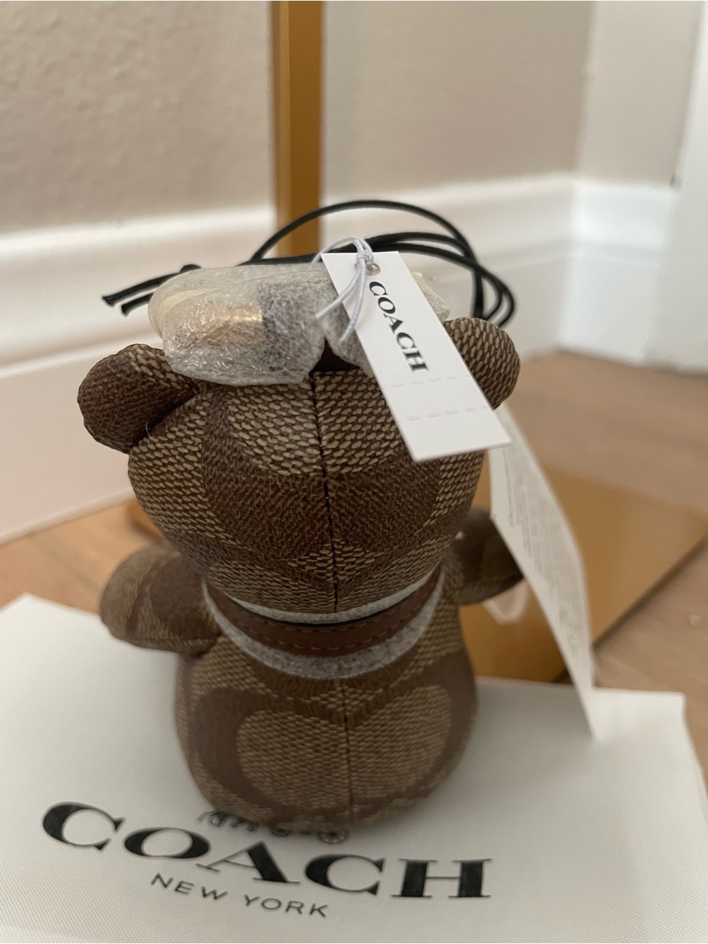 NWT Coach Signature Canvas Collectible Bear Bag Charm CZ195 Sold Out Rare - Picture 10 of 10